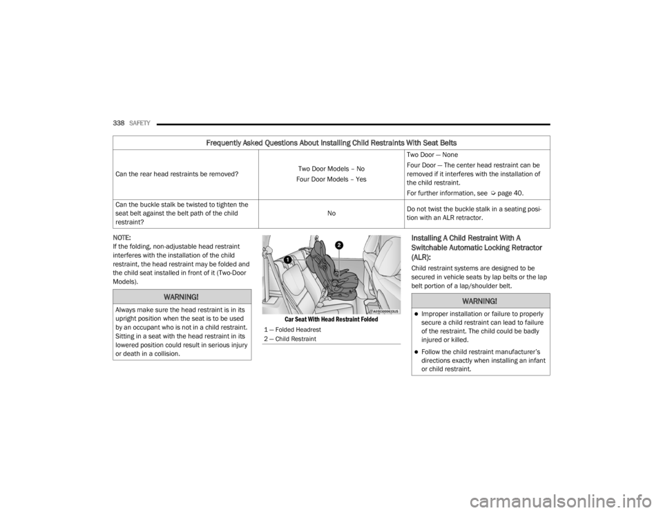 JEEP WRANGLER UNLIMITED 2022  Owners Manual �:�$�5�1�,�1�*�
�$�O�Z�D�\�V��P�D�N�H��V�X�U�H��W�K�H��K�H�D�G��U�H�V�W�U�D�L�Q�W��L�V��L�Q��L�W�V�
�X�S�U�L�J�K�W��S�R�V�L�W�L�R�Q��Z�K�H�Q��W�K�H��V�H�D�W��L�V��W�R��E�H��X�V�H�G�