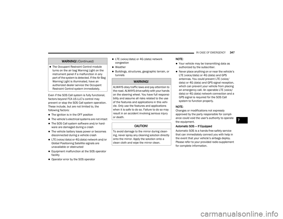 JEEP WRANGLER UNLIMITED 2022  Owners Manual �:�$�5�1�,�1�*� (Continuedyf
7

21_JL_OM_EN_USC_t.book  Page 347   