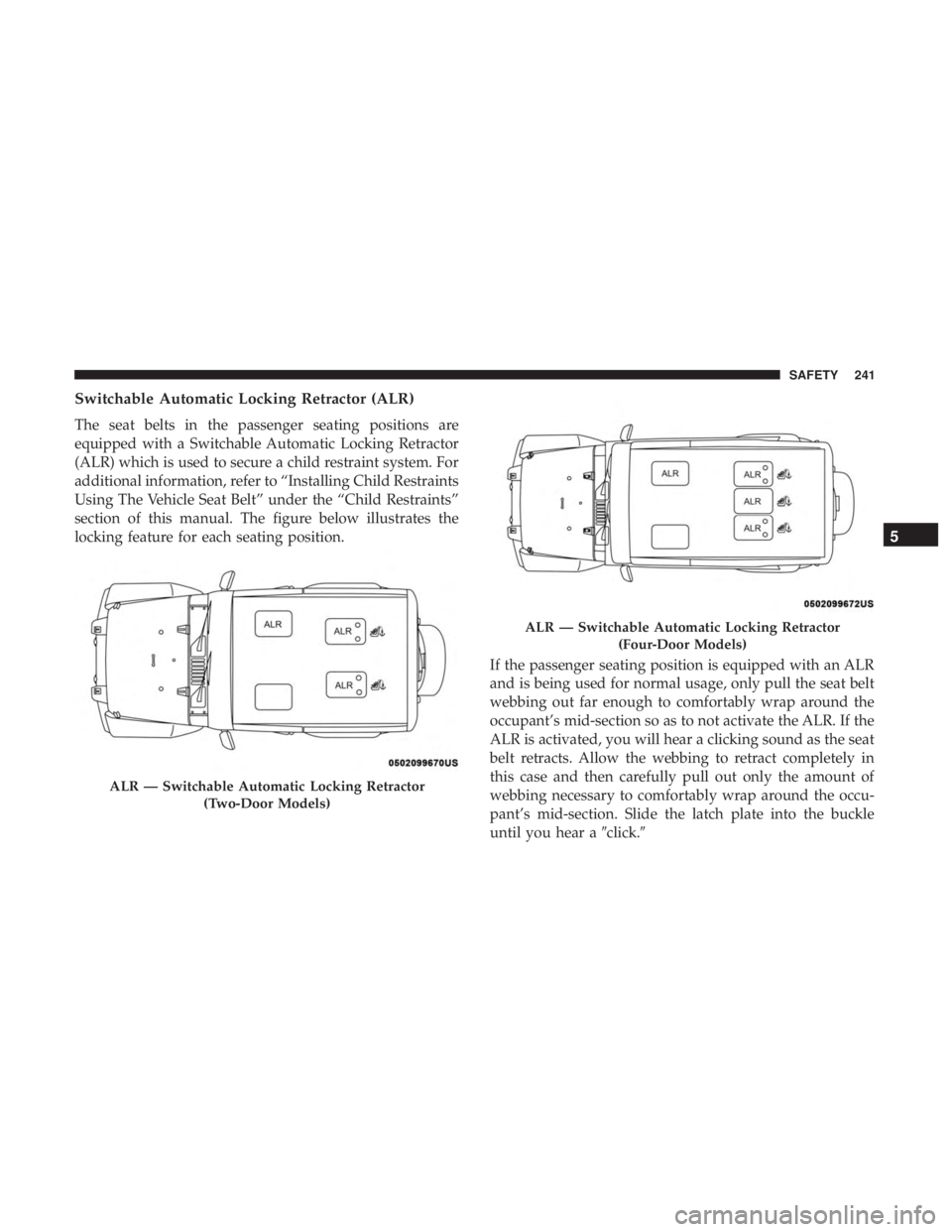 JEEP WRANGLER UNLIMITED SPORT 2016  Owners Manual 
