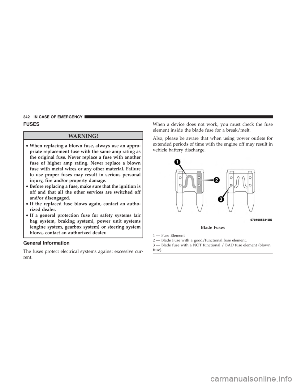 JEEP WRANGLER UNLIMITED SPORT 2016  Owners Manual FUSES 