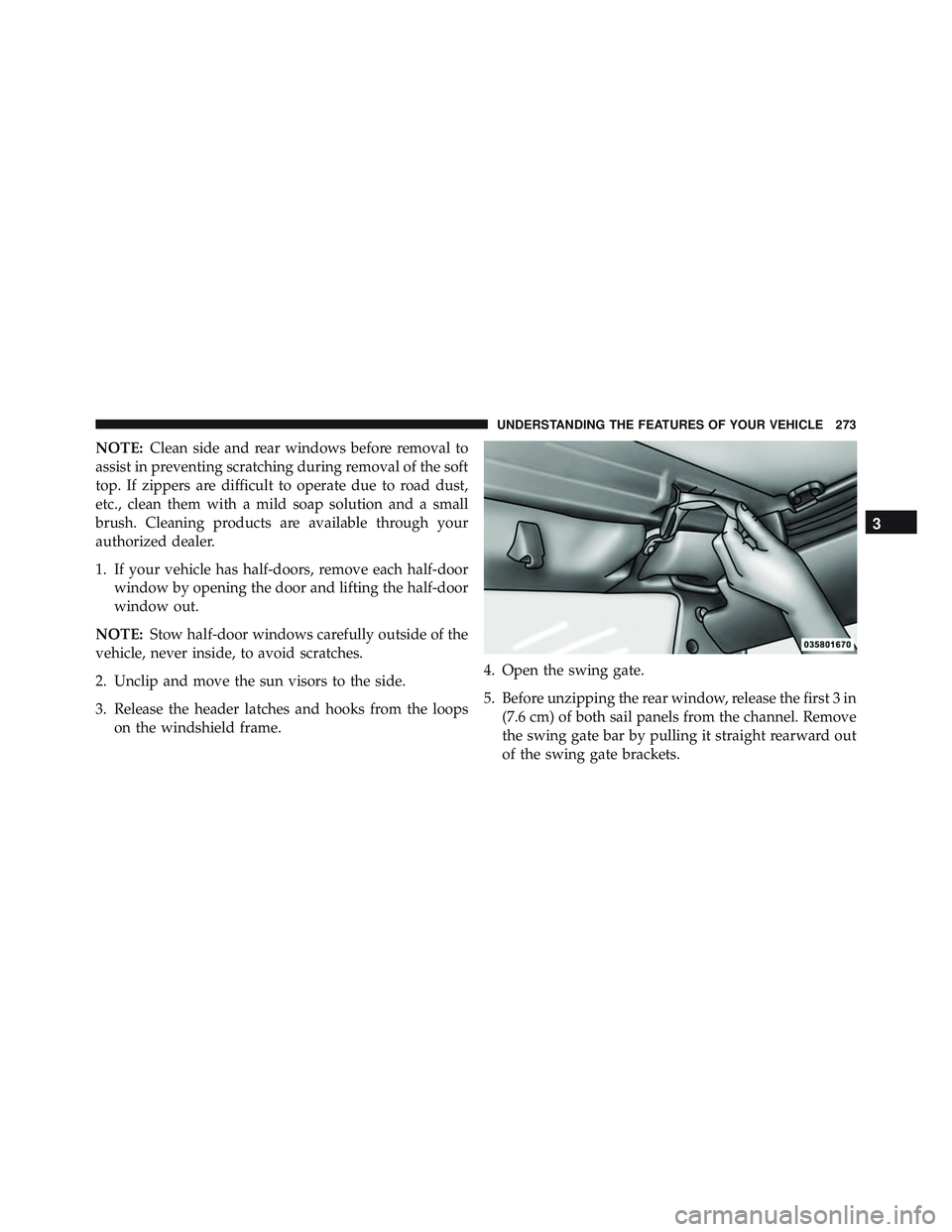 JEEP WRANGLER UNLIMITED 2015 Owners Manual 3
UNDERSTANDING THE FEATURES OF YOUR VEHICLE 273 JEEP WRANGLER UNLIMITED 2015 Owners Manual 3
UNDERSTANDING THE FEATURES OF YOUR VEHICLE 273