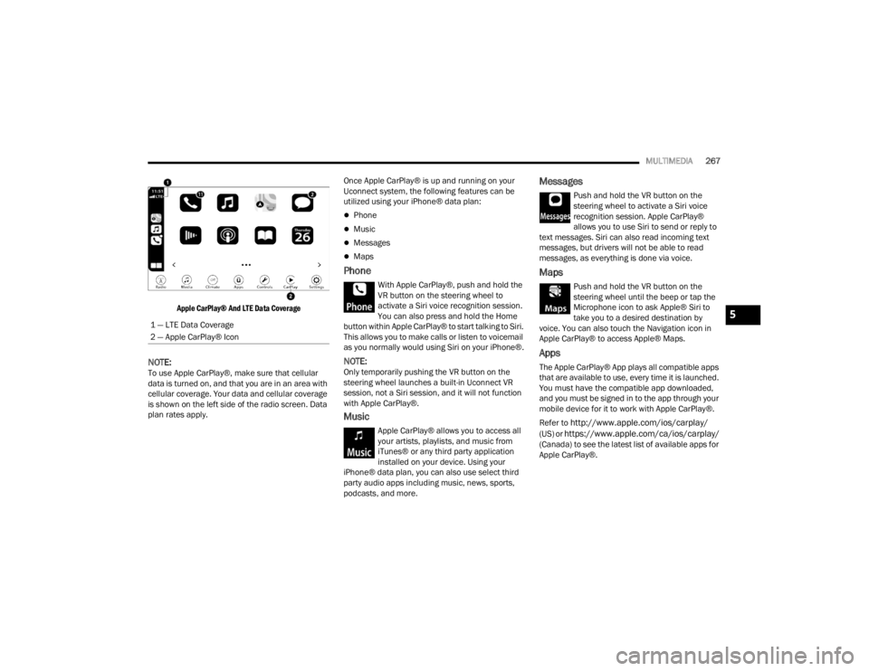 JEEP WRANGLER 4XE 2022  Owners Manual 5

22_JL_OM_EN_USC_t.book  Page 267   