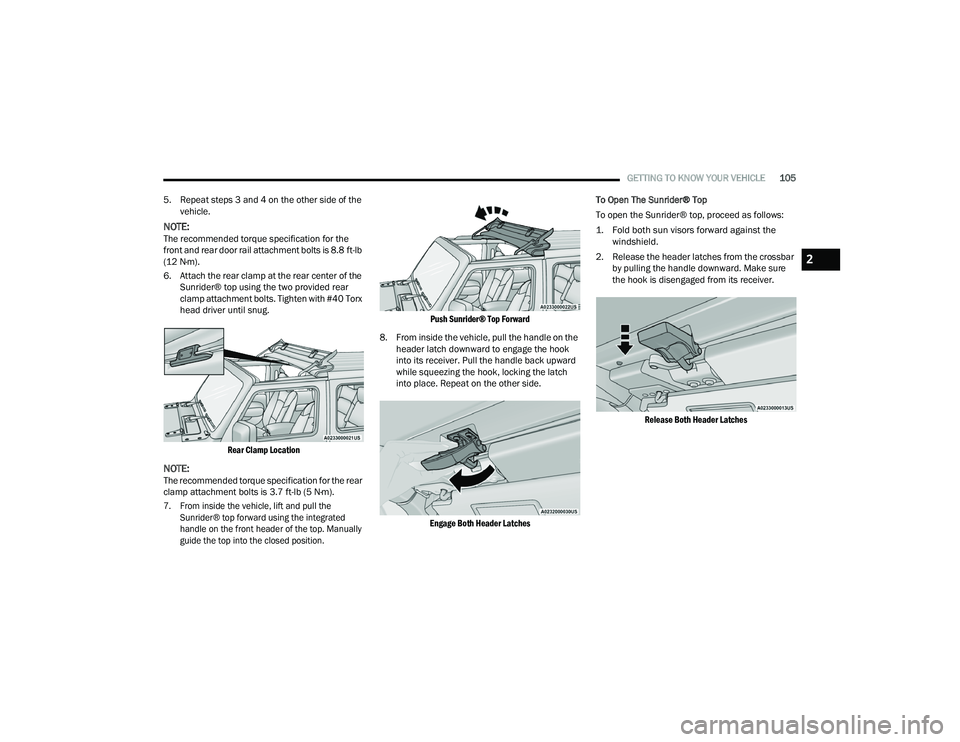 JEEP WRANGLER 4XE 2021  Owners Manual 
2

21_JL_OM_EN_USC_t.book  Page 105   