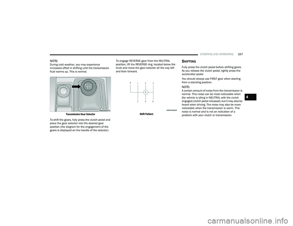 JEEP WRANGLER 4XE 2021  Owners Manual 4

21_JL_OM_EN_USC_t.book  Page 157   