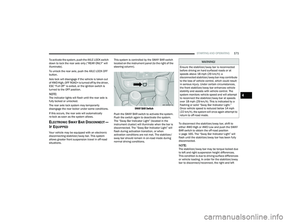 JEEP WRANGLER 4XE 2021  Owners Manual �:�$�5�1�,�1�*�
�(�Q�V�X�U�H��W�K�H��V�W�D�E�L�O�L�]�H�U��V�Z�D�\��E�D�U��L�V��U�H�F�R�Q�Q�H�F�W�H�G�
�E�H�I�R�U�H��G�U�L�Y�L�Q�J��R�Q��K�D�U�G��V�X�U�I�D�F�H�G��U�R�D�G�V��R�U��D�W�
�