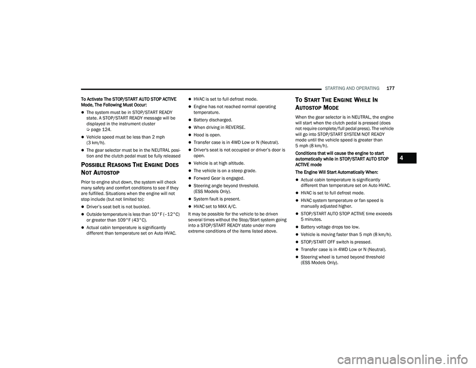 JEEP WRANGLER 4XE 2021  Owners Manual 4

21_JL_OM_EN_USC_t.book  Page 177   