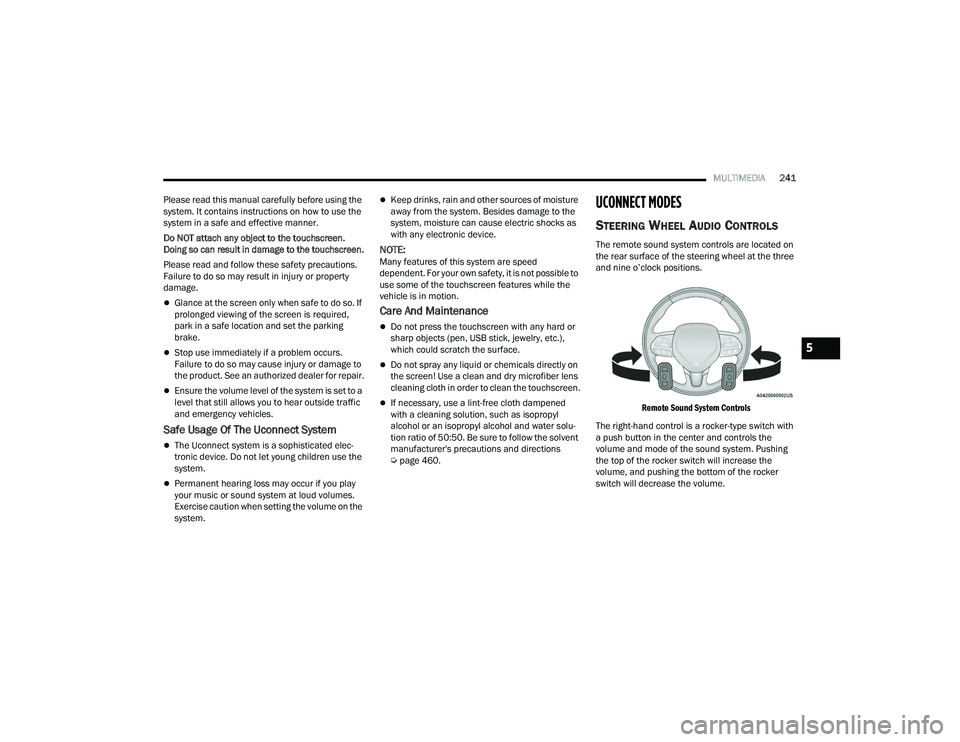 JEEP WRANGLER 4XE 2021  Owners Manual 5

21_JL_OM_EN_USC_t.book  Page 241   