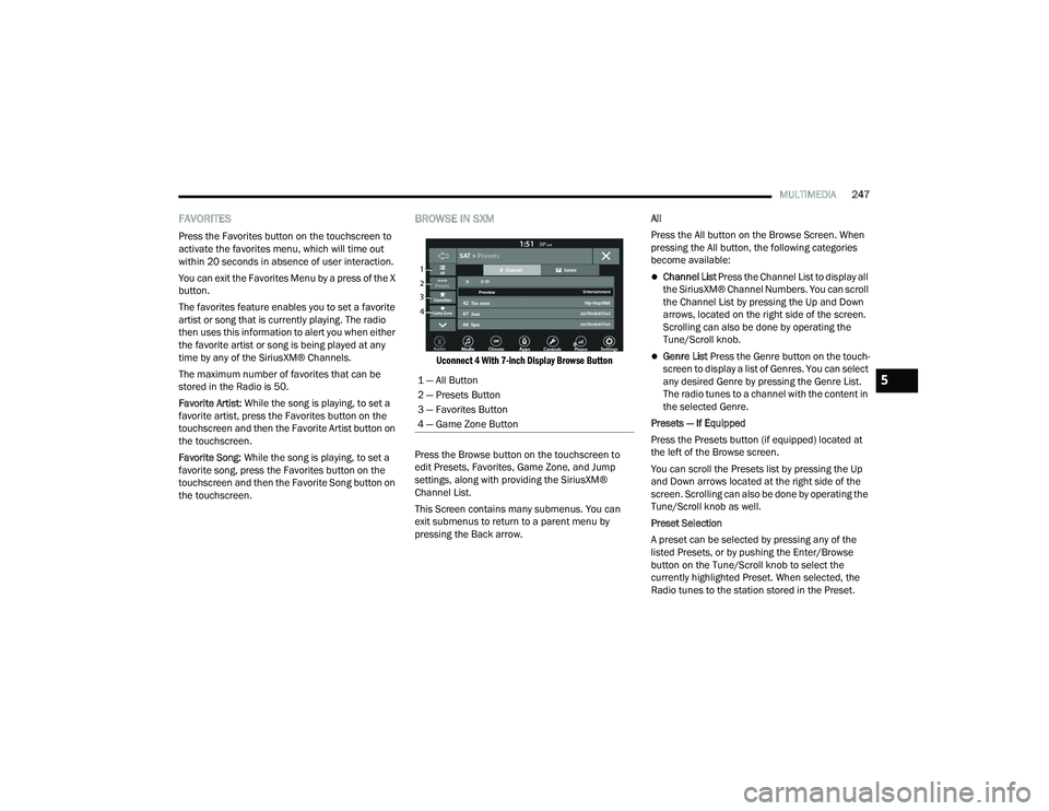 JEEP WRANGLER 4XE 2021  Owners Manual 5

21_JL_OM_EN_USC_t.book  Page 247   