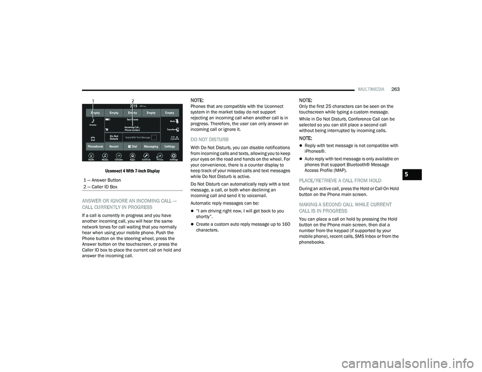 JEEP WRANGLER 4XE 2021  Owners Manual 5

21_JL_OM_EN_USC_t.book  Page 263   