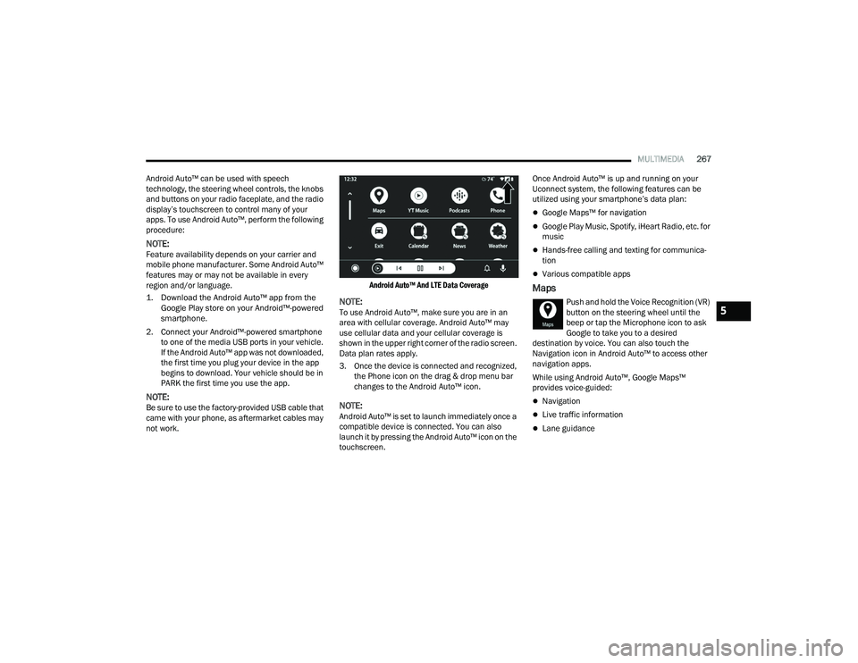 JEEP WRANGLER 4XE 2021  Owners Manual 5

21_JL_OM_EN_USC_t.book  Page 267   