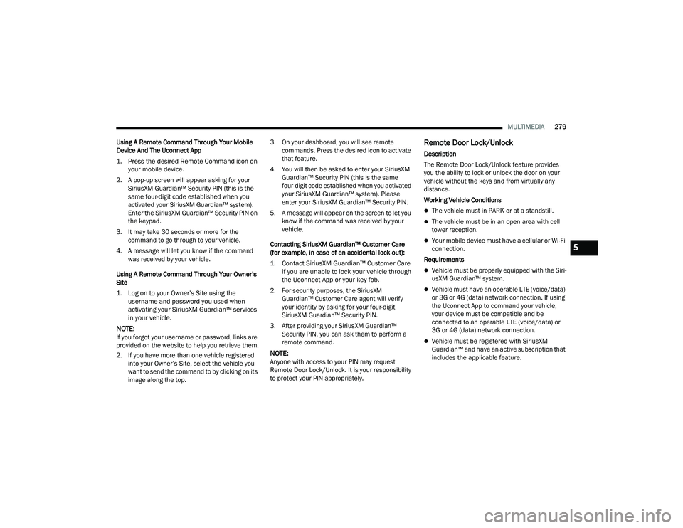 JEEP WRANGLER 4XE 2021  Owners Manual 5

21_JL_OM_EN_USC_t.book  Page 279   