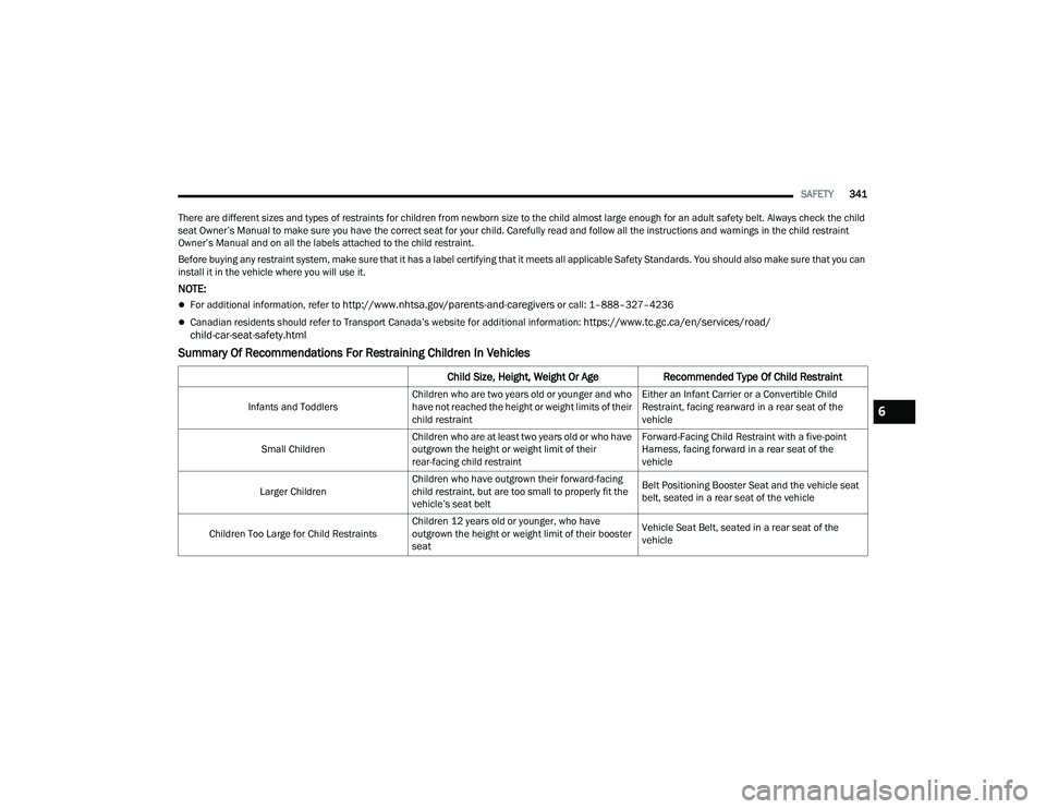 JEEP WRANGLER 4XE 2021  Owners Manual 6

21_JL_OM_EN_USC_t.book  Page 341   