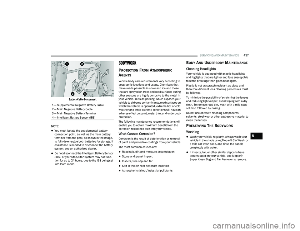 JEEP WRANGLER 4XE 2021  Owners Manual 8

21_JL_OM_EN_USC_t.book  Page 437   