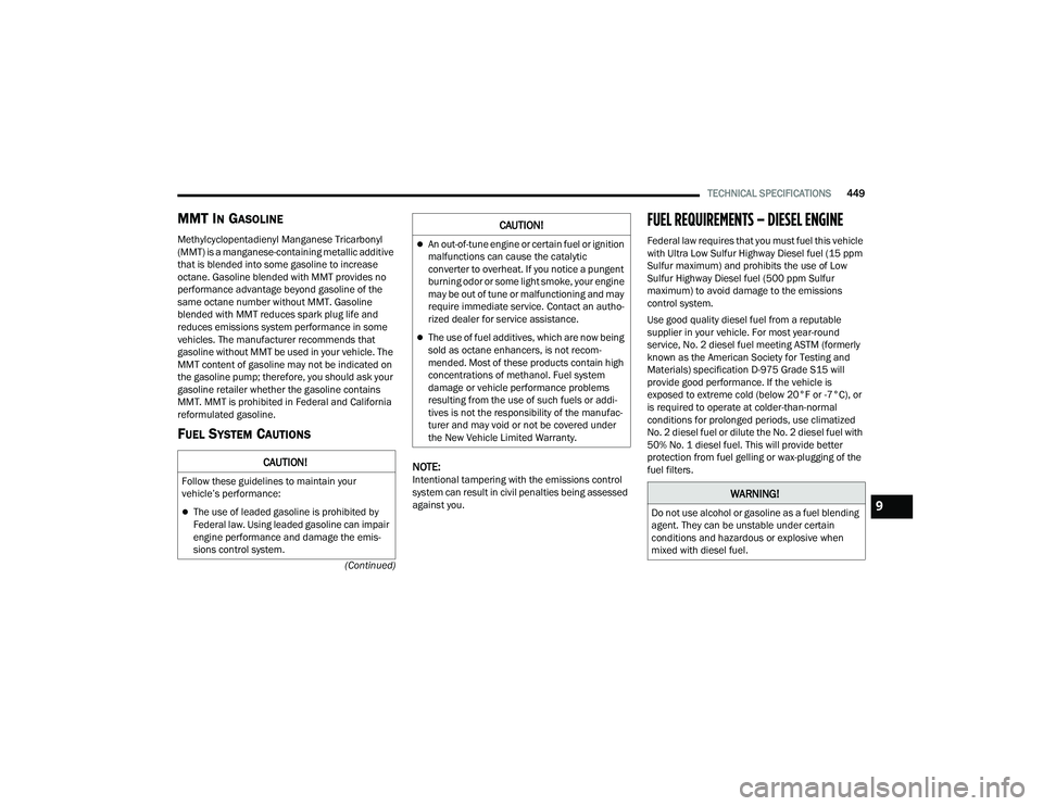 JEEP WRANGLER 4XE 2021  Owners Manual �:�$�5�1�,�1�*�
��R��Q�R�W��X�V�H��D�O�F�R�K�R�O��R�U��J�D�V�R�O�L�Q�H��D�V��D��I�X�H�O��E�O�H�Q�G�L�Q�J�
�D�J�H�Q�W���7�K�H�\��F�D�Q��E�H��X�Q�V�W�D�E�O�H��X�Q�G�H�U��F�H�U�W�D�L�Q
