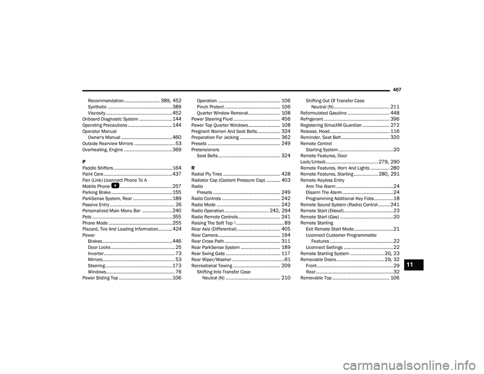 JEEP WRANGLER 4XE 2021 Owners Manual 11
21_JL_OM_EN_USC_t.book Page 467 JEEP WRANGLER 4XE 2021 Owners Manual 11
21_JL_OM_EN_USC_t.book Page 467