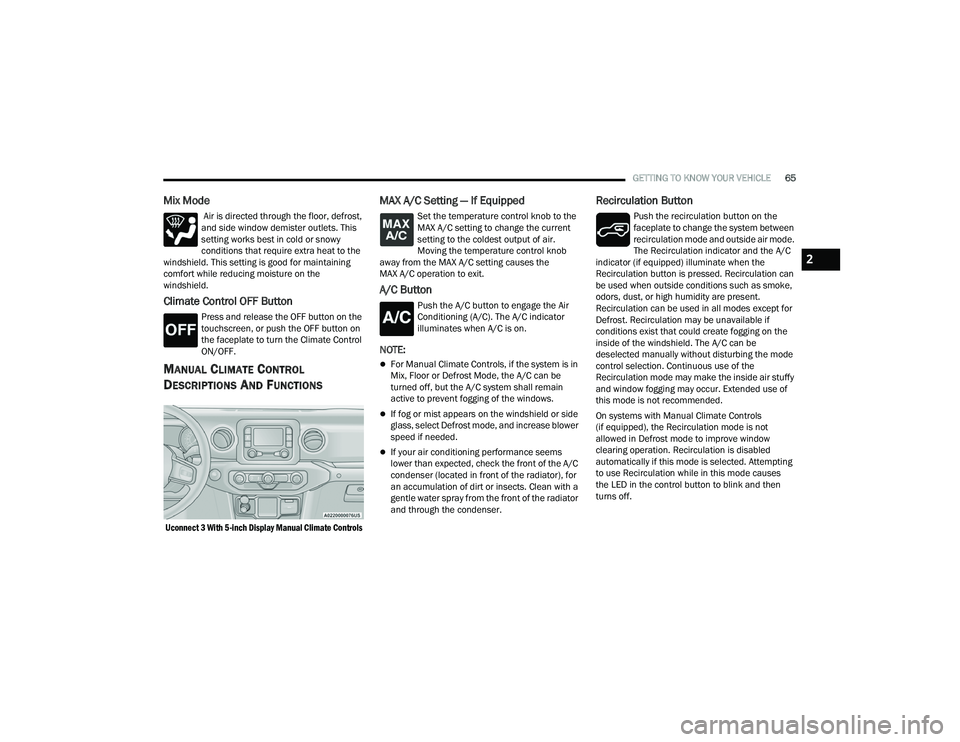 JEEP WRANGLER 4XE 2021 Repair Manual 2

21_JL_OM_EN_USC_t.book  Page 65   