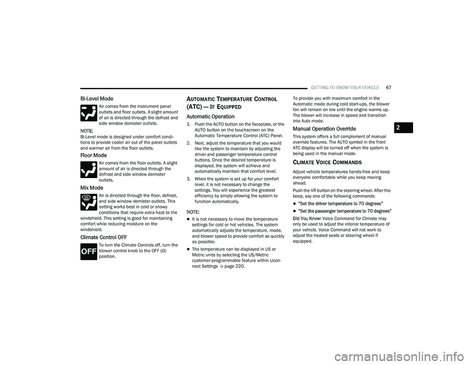 JEEP WRANGLER 4XE 2021 Repair Manual 2

21_JL_OM_EN_USC_t.book  Page 67   