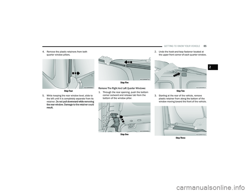 JEEP WRANGLER 4XE 2021 Manual Online 
2

21_JL_OM_EN_USC_t.book  Page 85   