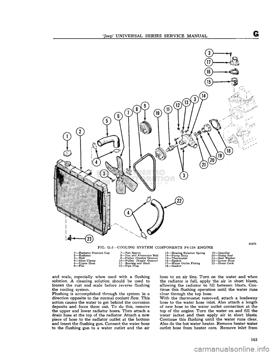 JEEP DJ 1953 Service Manual
Jeep*
UNIVERSAL
SERIES SERVICE
MANUAL
G and
scale, especially when used with a flushing
solution. A cleaning solution should be used to
loosen
the rust and scale before reverse flushing
t JEEP DJ 1953 Service Manual
Jeep*
UNIVERSAL
SERIES SERVICE
MANUAL
G and
scale, especially when used with a flushing
solution. A cleaning solution should be used to
loosen
the rust and scale before reverse flushing
t