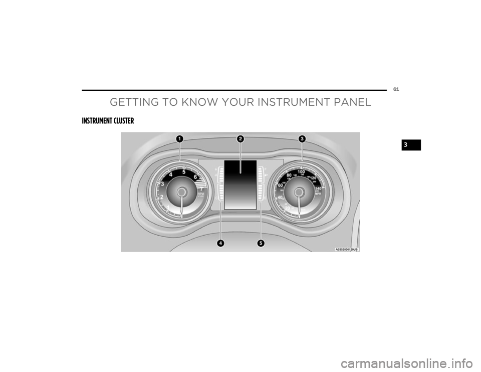 JEEP CHEROKEE 2023 Repair Manual
61
GETTING TO KNOW YOUR INSTRUMENT PANEL
INSTRUMENT CLUSTER
3
23_KL_OM_EN_USC_t.book Page 61 JEEP CHEROKEE 2023 Repair Manual
61
GETTING TO KNOW YOUR INSTRUMENT PANEL
INSTRUMENT CLUSTER
3
23_KL_OM_EN_USC_t.book Page 61