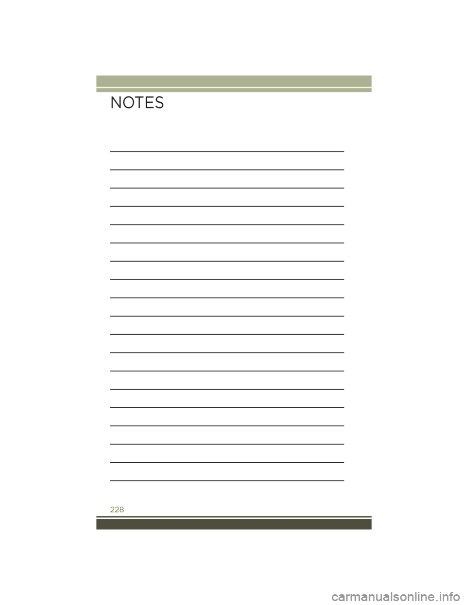 JEEP CHEROKEE 2016 KL / 5.G User Guide NOTES
228 JEEP CHEROKEE 2016 KL / 5.G User Guide NOTES
228