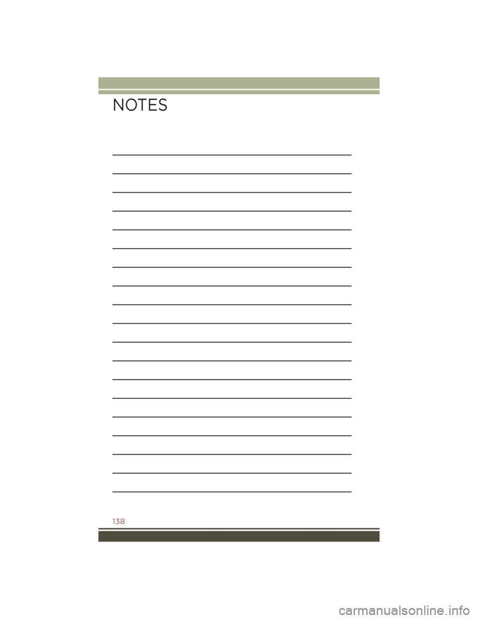 JEEP COMPASS 2016 1.G User Guide NOTES
138 JEEP COMPASS 2016 1.G User Guide NOTES
138