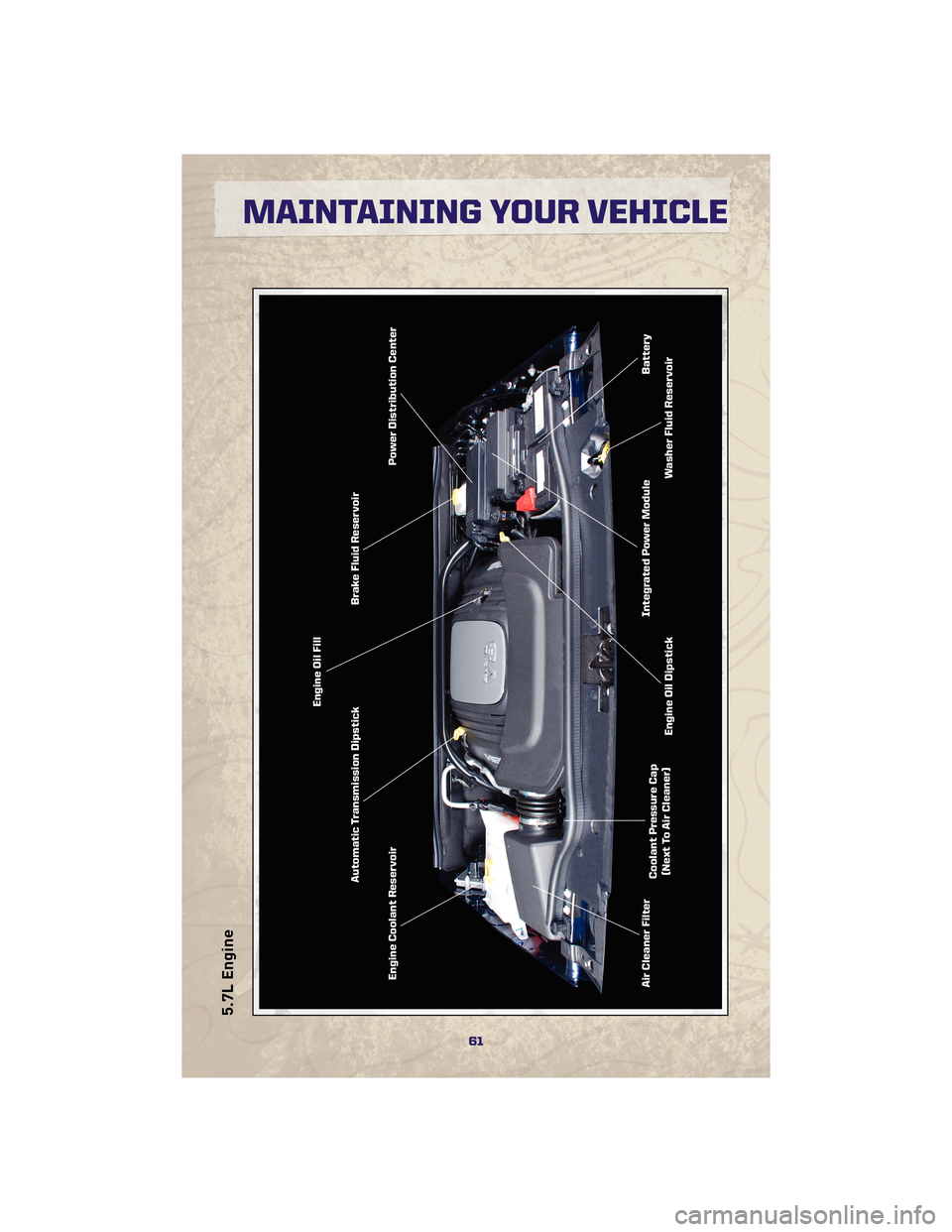 JEEP GRAND CHEROKEE 2010 WK / 3.G Repair Manual 5.7L Engine
61
MAINTAINING YOUR VEHICLE 