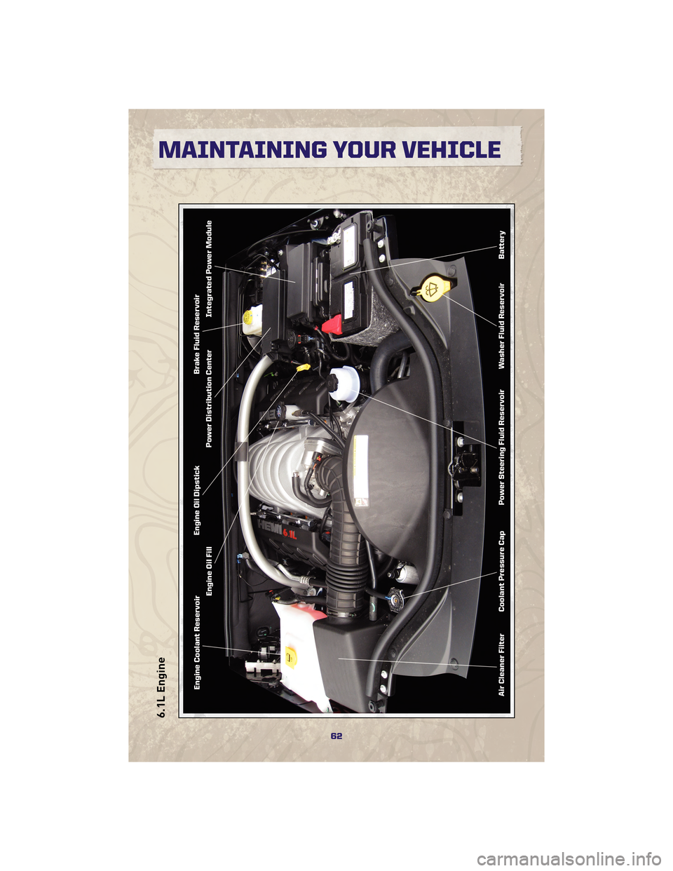 JEEP GRAND CHEROKEE 2010 WK / 3.G Repair Manual 6.1L Engine
62
MAINTAINING YOUR VEHICLE 