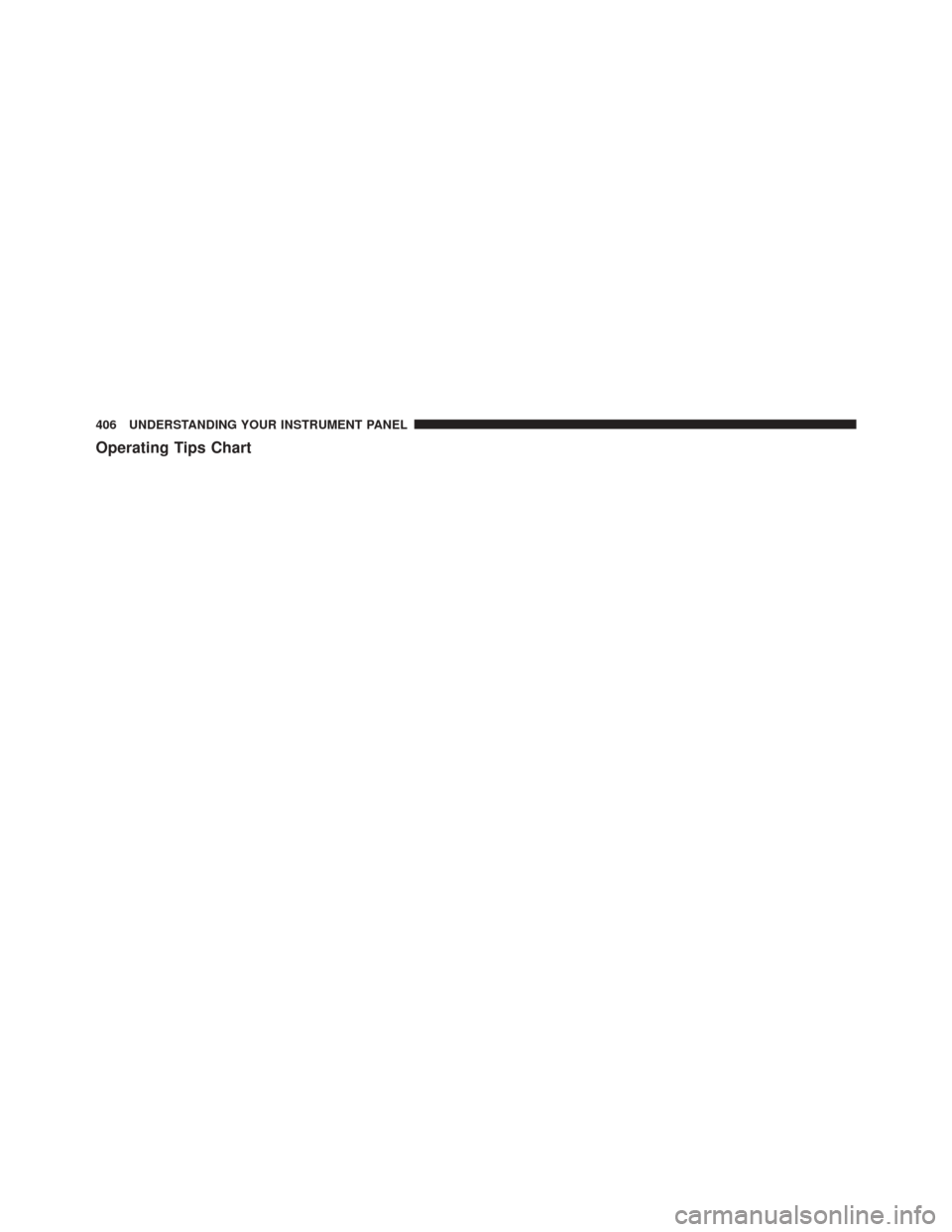 JEEP GRAND CHEROKEE 2012 WK2 / 4.G Owners Manual Operating Tips Chart
406 UNDERSTANDING YOUR INSTRUMENT PANEL 