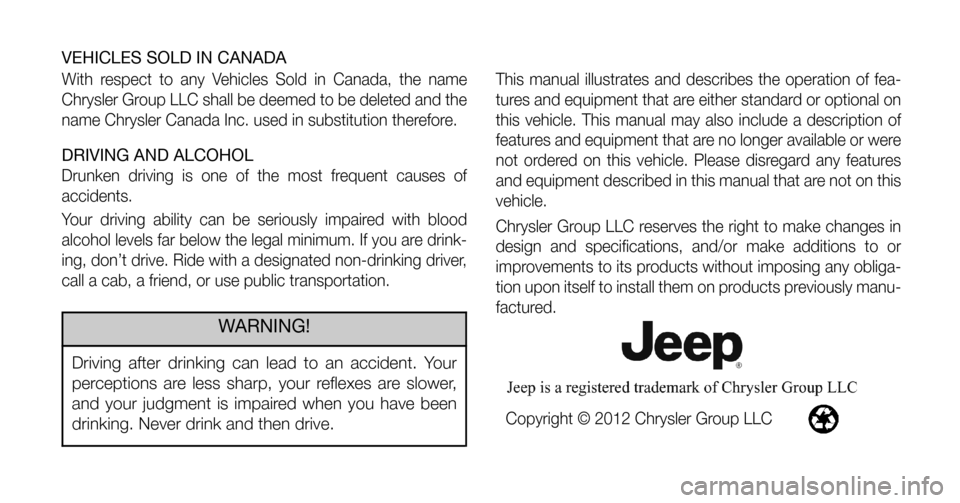 JEEP GRAND CHEROKEE 2013 WK2 / 4.G SRT Owners Manual 