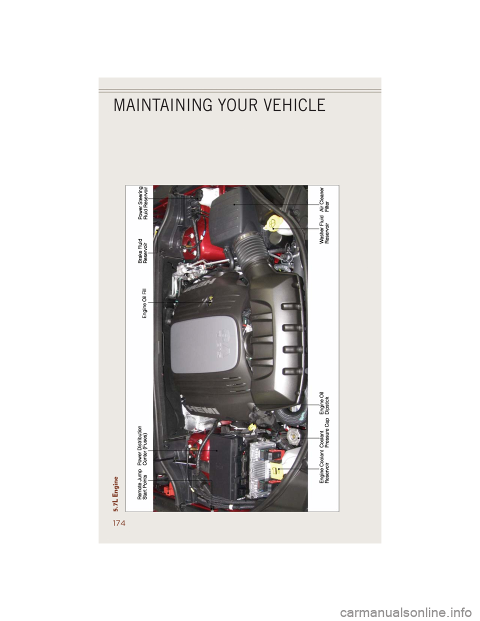 JEEP GRAND CHEROKEE 2014 WK2 / 4.G User Guide 5.7L Engine
MAINTAINING YOUR VEHICLE
174 