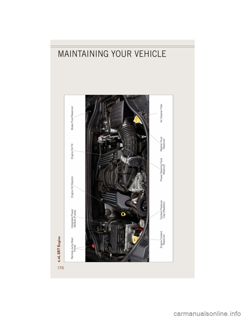 JEEP GRAND CHEROKEE 2014 WK2 / 4.G User Guide 6.4L SRT Engine
MAINTAINING YOUR VEHICLE
176 