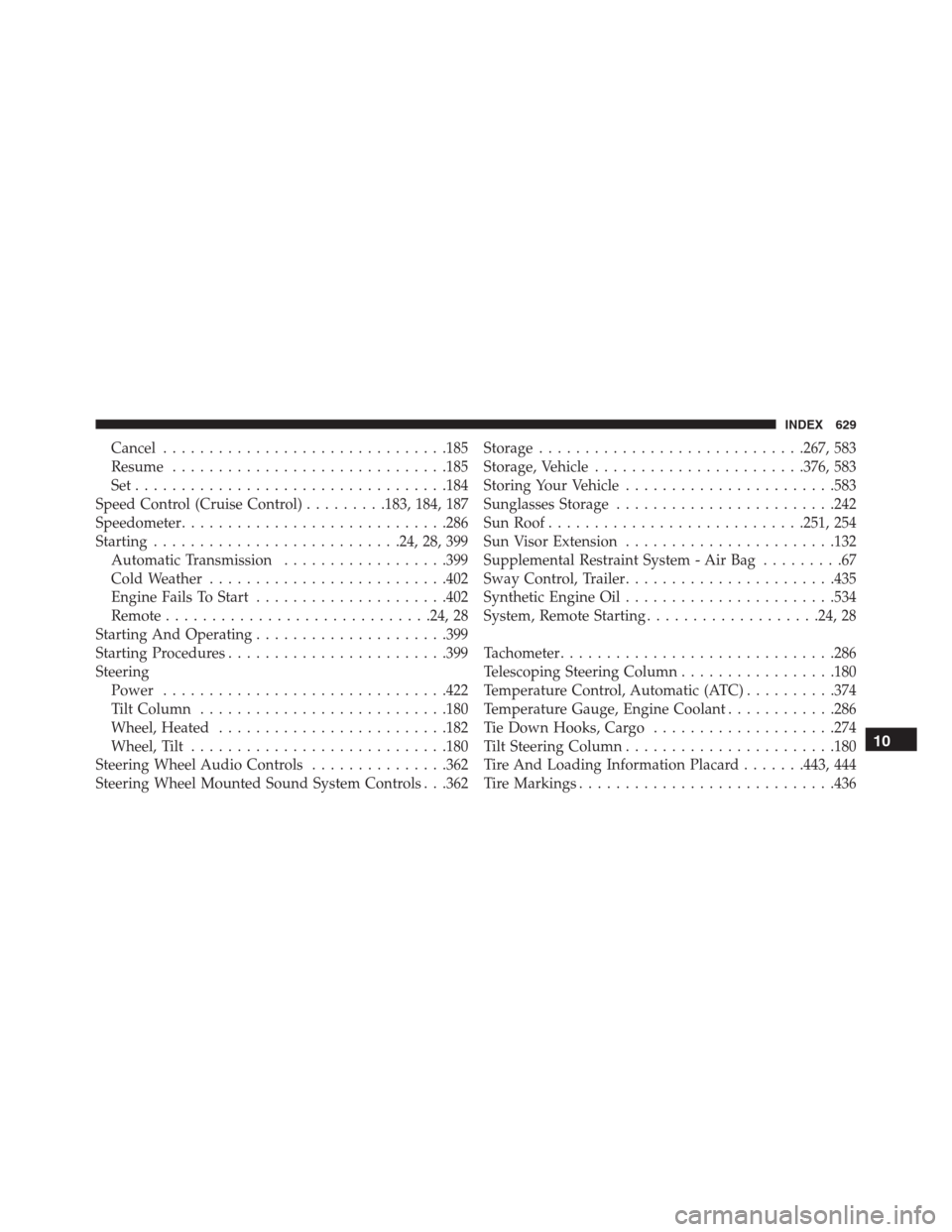 JEEP GRAND CHEROKEE 2015 WK2 / 4.G SRT Owners Guide Cancel...............................185
Resume..............................185
Set..................................184
Speed Control (Cruise Control).........183, 184, 187
Speedometer.............. JEEP GRAND CHEROKEE 2015 WK2 / 4.G SRT Owners Guide Cancel...............................185
Resume..............................185
Set..................................184
Speed Control (Cruise Control).........183, 184, 187
Speedometer..............