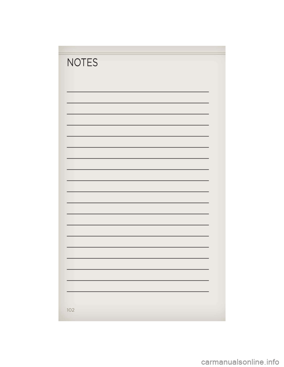 JEEP PATRIOT 2012 1.G User Guide NOTES
102 JEEP PATRIOT 2012 1.G User Guide NOTES
102