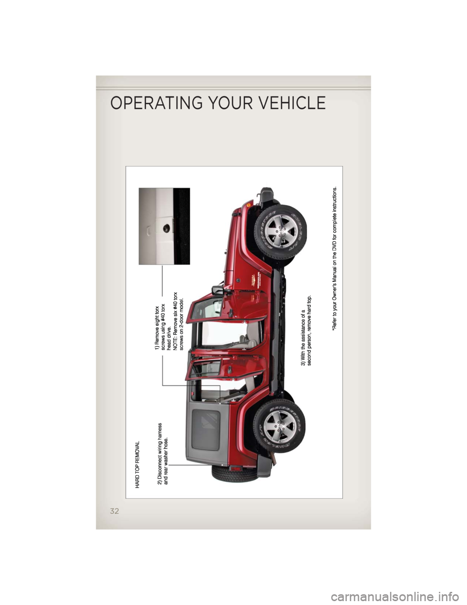 JEEP WRANGLER 2012 JK / 3.G Owners Guide OPERATING YOUR VEHICLE
32 