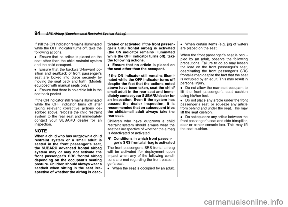 SUBARU OUTBACK 2022  Owners Manual ������
