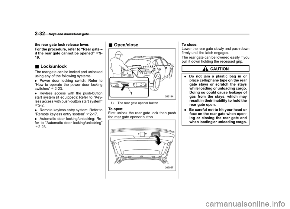 SUBARU CROSSTREK 2022  Owners Manual �������
