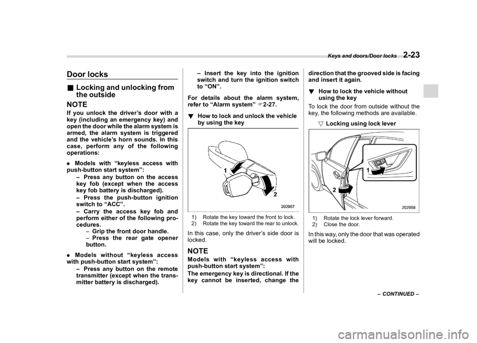 SUBARU IMPREZA 2022  Owners Manual �������
