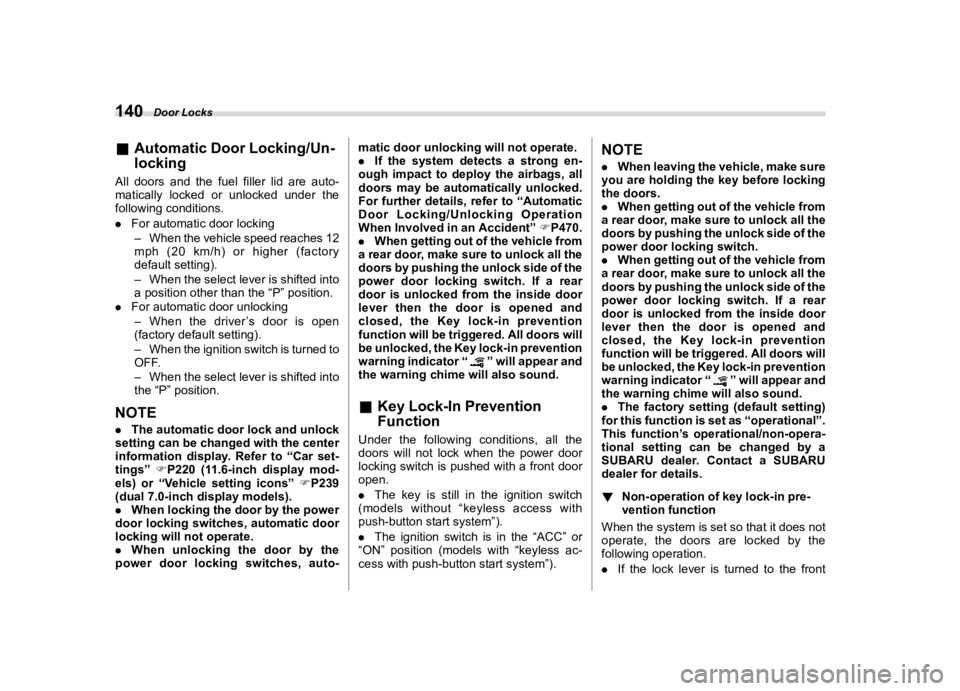 SUBARU OUTBACK 2021  Owners Manual �������
