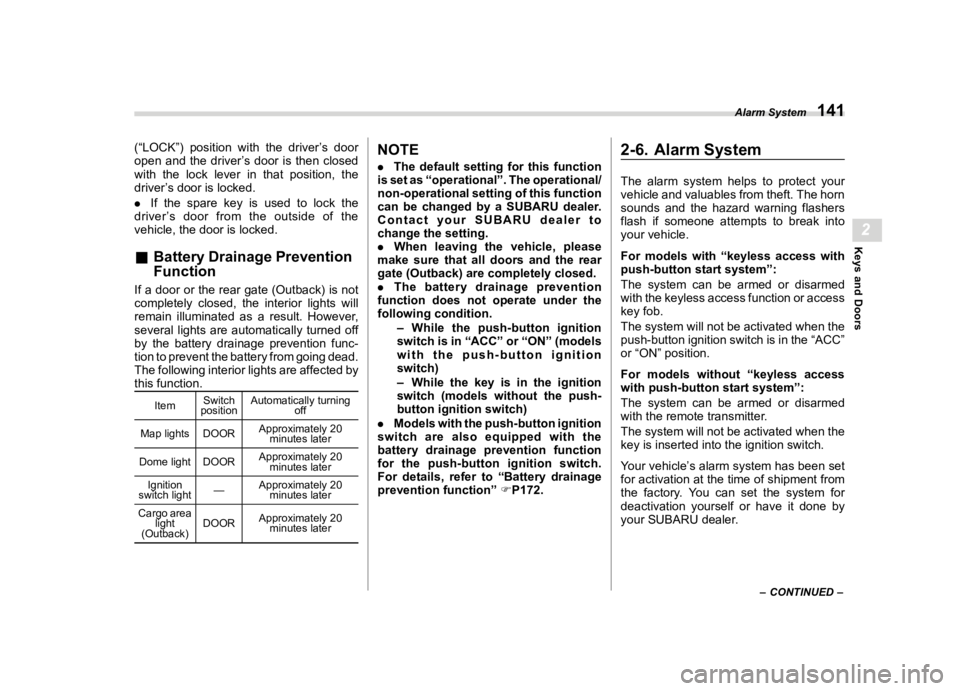 SUBARU OUTBACK 2021  Owners Manual �������
