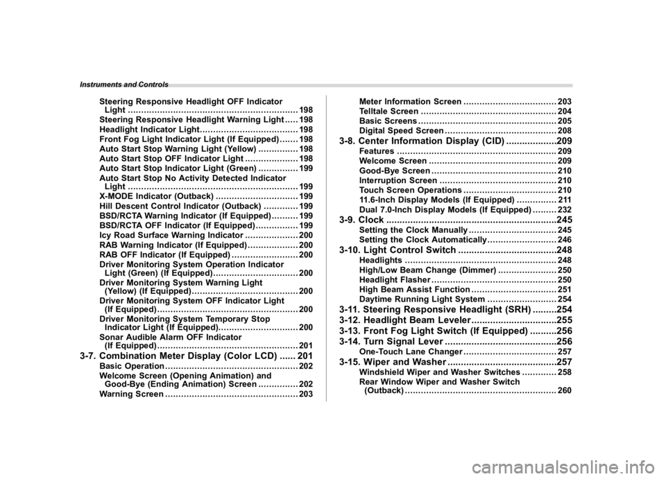 SUBARU OUTBACK 2021  Owners Manual �������
