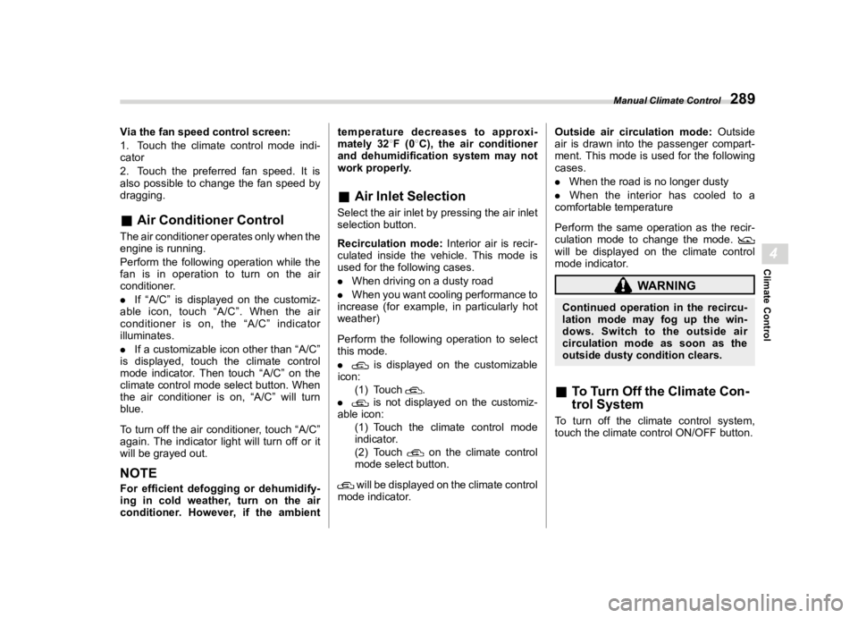 SUBARU OUTBACK 2021  Owners Manual �������
