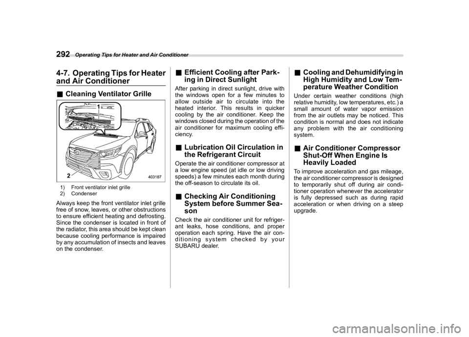 SUBARU OUTBACK 2021  Owners Manual �������
