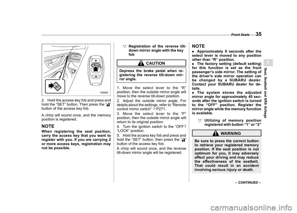 SUBARU OUTBACK 2021 Service Manual ������
