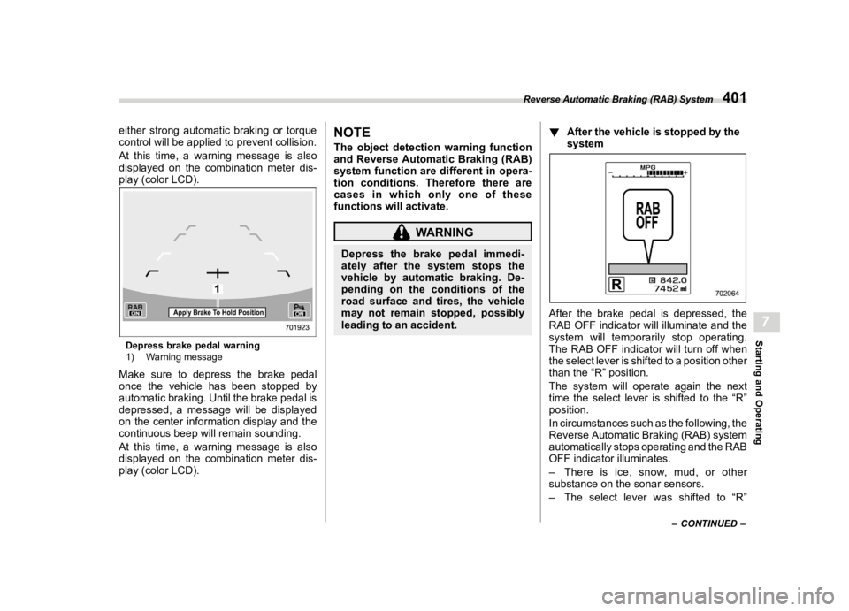 SUBARU OUTBACK 2021  Owners Manual �������
