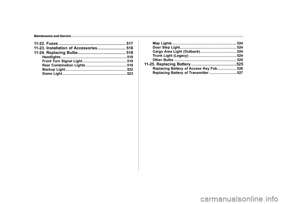 SUBARU OUTBACK 2021  Owners Manual �������
