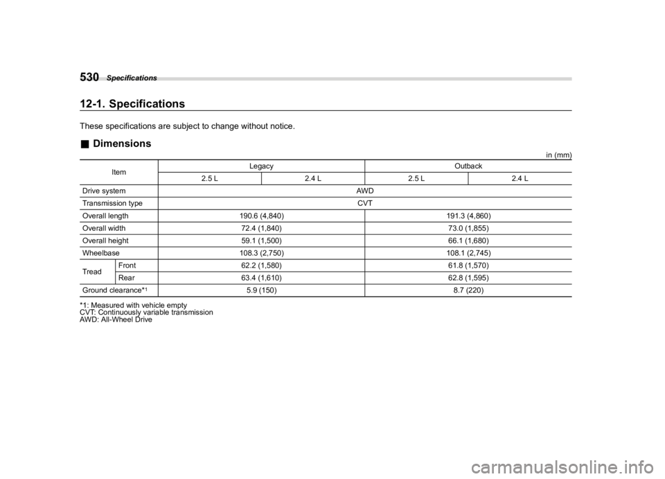 SUBARU OUTBACK 2021  Owners Manual �������
