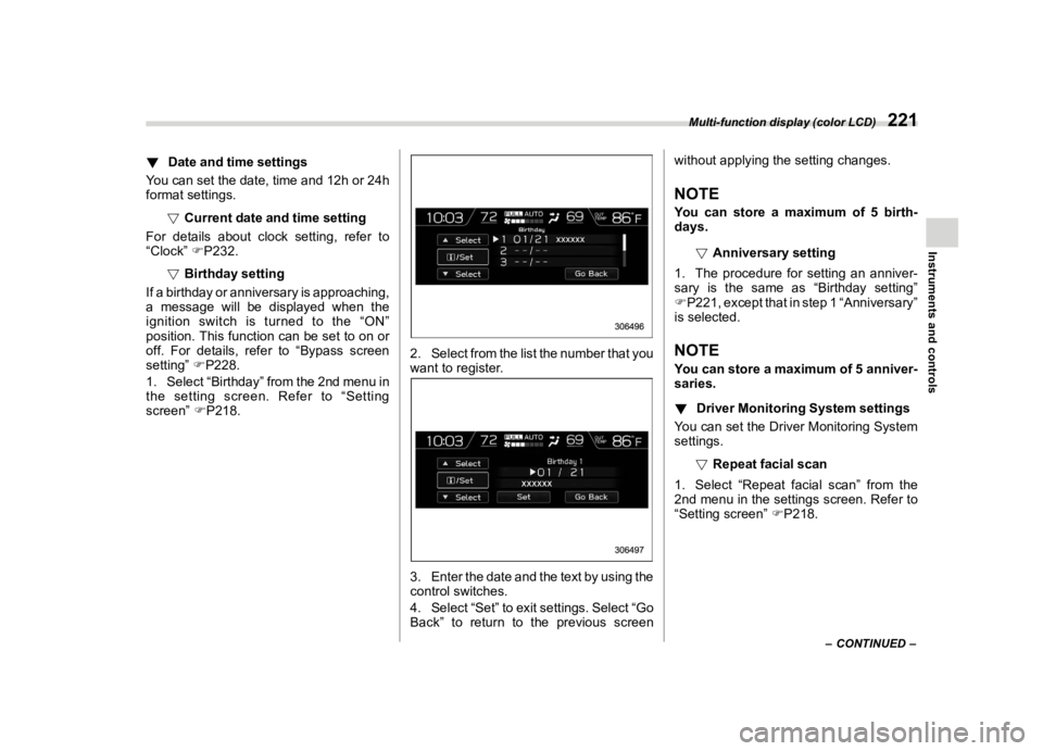 SUBARU FORESTER 2021  Owners Manual �������

