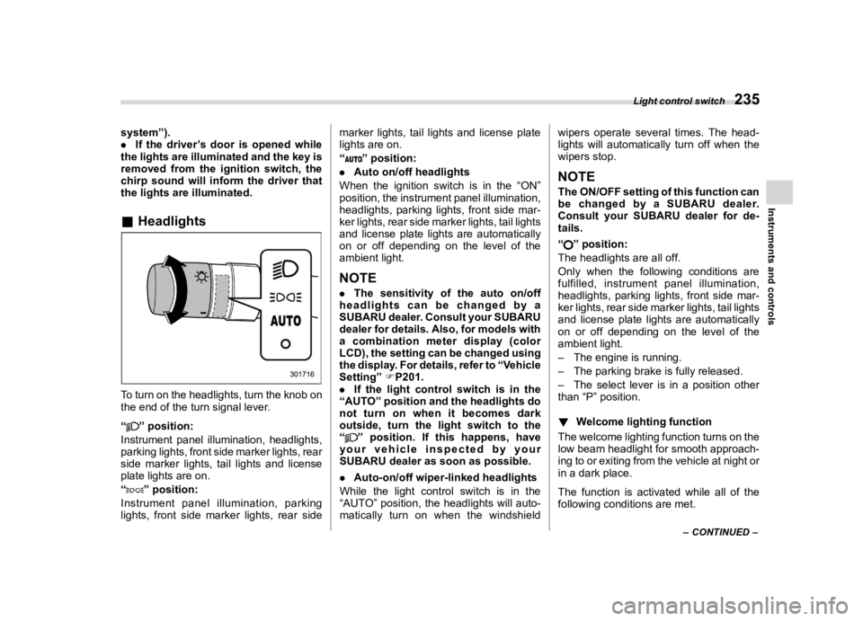 SUBARU FORESTER 2021  Owners Manual �������

