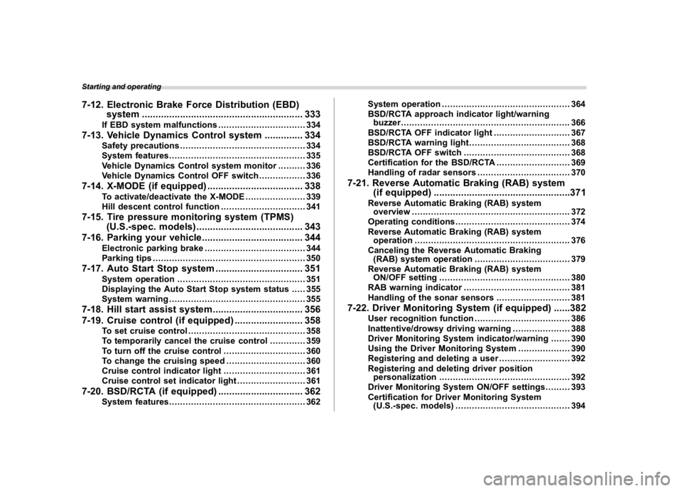 SUBARU FORESTER 2021  Owners Manual �������
